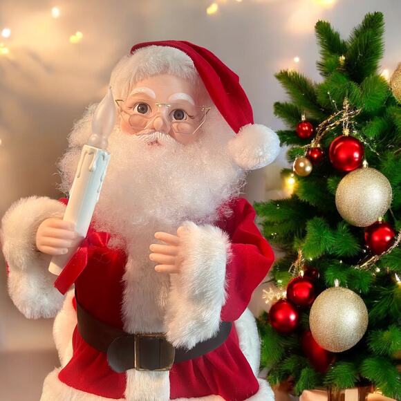 Vintage Christmas Animated Santa Claus-Original Box-Light & Motion Works-2ft - Picture 2 of 8